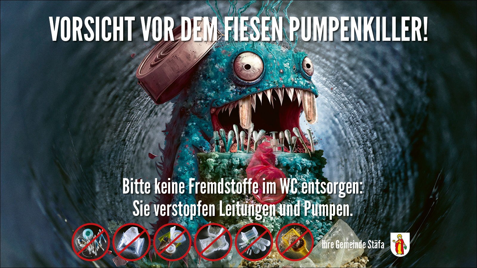 Entsorgen Sie keine Fremdstoffe im Klo